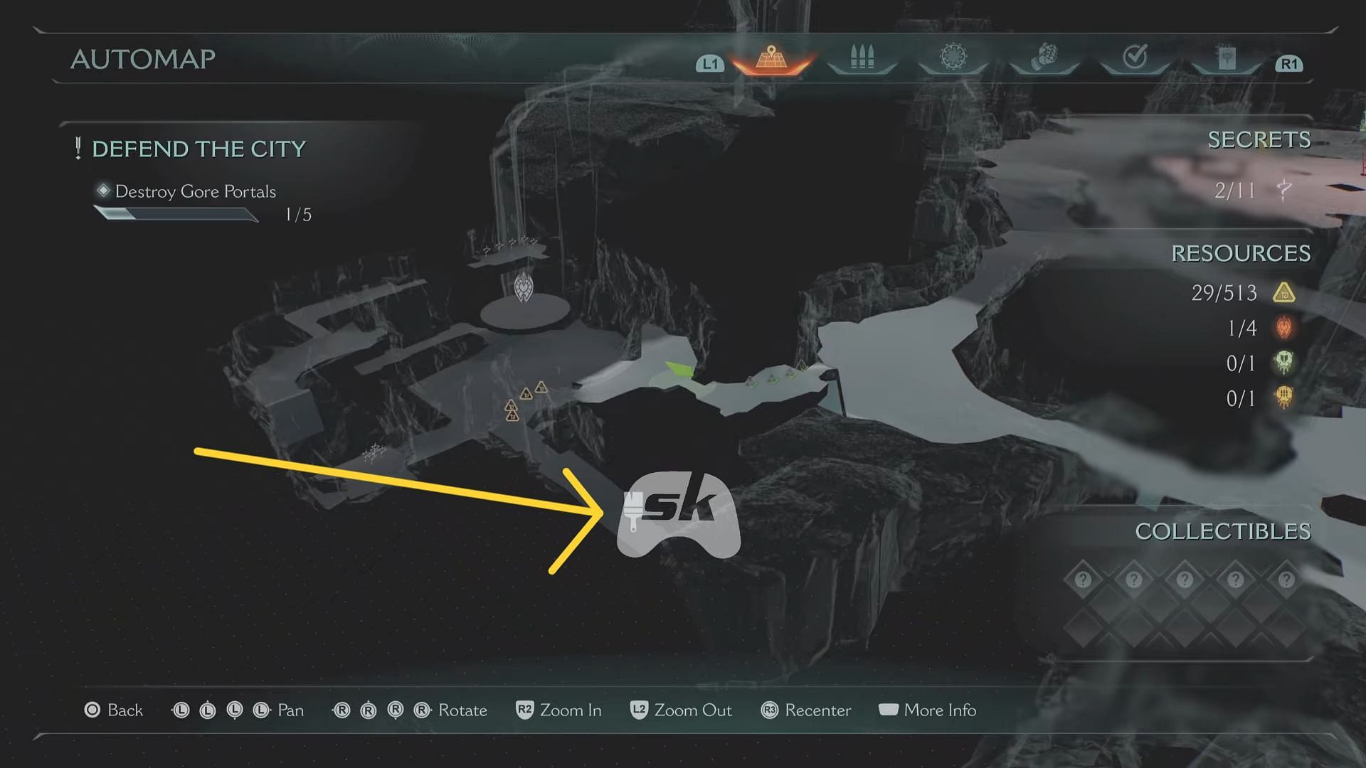The Nightmare skin's location (Image via Sportskeeda Gaming || Bethesda Softworks)